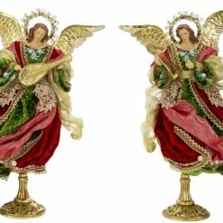 The Christmas Palace Angels & Toppers MARK ROBERTS 14" FLYING ANGEL WITH BASE ASSORTED SET OF 2