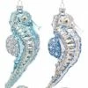 The Christmas Palace Christmas Ornaments MARK ROBERTS 6.5" SPARKLING SEAHORSE ORNAMENT ASSORTED SET OF 6