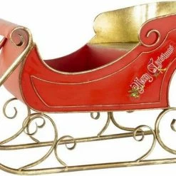 The Christmas Palace MARK ROBERTS 34" X 23" SANTA'S RED SLEIGH Sleighs & Ladders