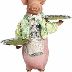 The Christmas Palace Easter MARK ROBERTS 19" SERVER PIG WITH 2 PLATTERS
