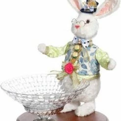 The Christmas Palace Easter MARK ROBERTS 18" RABBIT WITH WOVEN BOWL