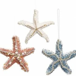 The Christmas Palace MARK ROBERTS 3-7" STARFISH ORNAMENTS ASSORTED SET OF 3 Christmas Ornaments