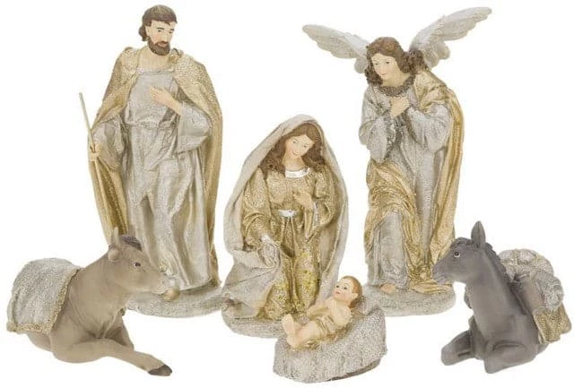 Hot Sale π The π Christmas Palace MARK ROBERTS 12" SILVER & GOLD NATIVITY SCENE SET OF 6 π― 1 The Christmas Palace MARK ROBERTS 12" SILVER & GOLD NATIVITY SCENE SET OF 6