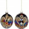 The Christmas Palace Christmas Ornaments MARK ROBERTS 4" FLEUR DE LIS BALL ORNAMENT ASSORTED SET OF 2