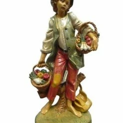 The Christmas Palace 12" GREEN GROCER FIGURINE Nativity & Stables