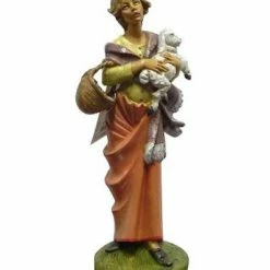 The Christmas Palace Nativity & Stables 12" PEASANT WOMAN WITH SHEEP FIGURINE