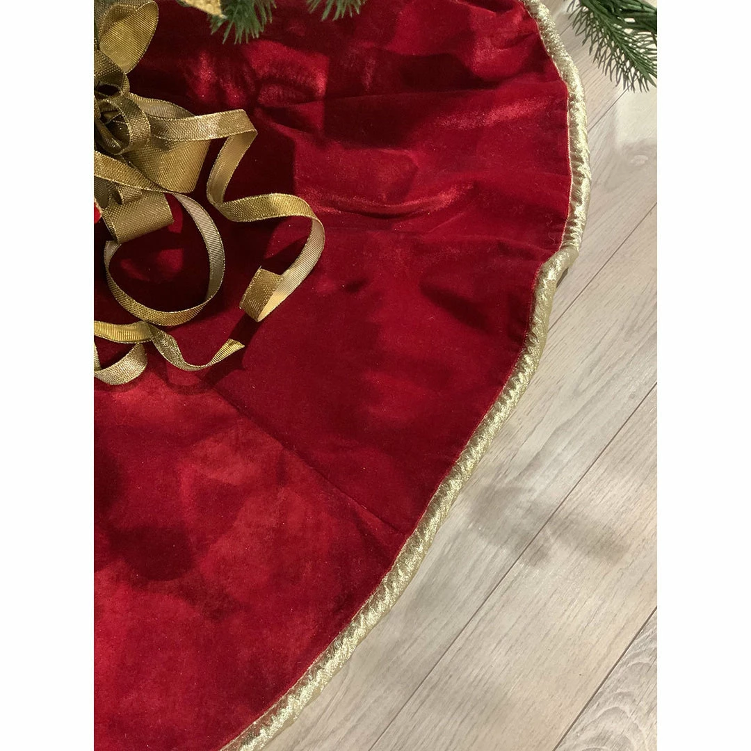 Budget π₯ The π Christmas Palace 64" RED VELVET WITH GOLD METALLIC BACK TRIM TREE π SKIRT π SKIRTs & Stockings π 2 The Christmas Palace 64" RED VELVET WITH GOLD METALLIC BACK TRIM TREE SKIRT Skirts & Stockings