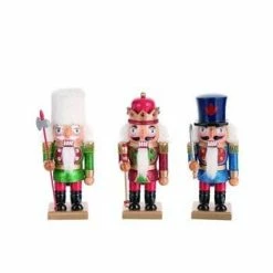 The Christmas Palace 9" SHORT STACK NUTCRACKER ASSORTED SET OF 3