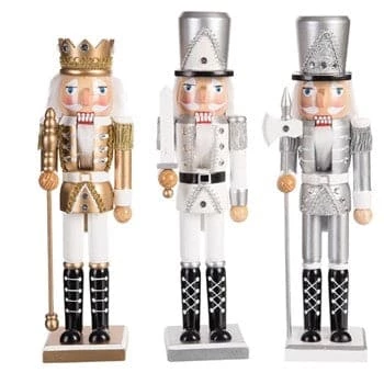 Hot Sale π― The π Christmas Palace 15" GOLD & SILVER SHINY NUTCRACKER ASSORTED SET OF 3 π 1 The Christmas Palace 15" GOLD & SILVER SHINY NUTCRACKER ASSORTED SET OF 3