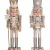 The Christmas Palace 15" GOLD & SILVER GLITTER NUTCRACKER ASSORTED SET OF 2 Nutcrackers