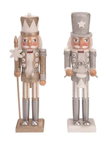 New π€© The π Christmas Palace 15" GOLD & SILVER GLITTER NUTCRACKER ASSORTED SET OF 2 Nutcrackers π 1 The Christmas Palace 15" GOLD & SILVER GLITTER NUTCRACKER ASSORTED SET OF 2 Nutcrackers