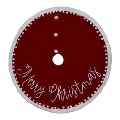 The Christmas Palace Skirts & Stockings 48" MERRY CHRISTMAS POM POM TREESKIRT