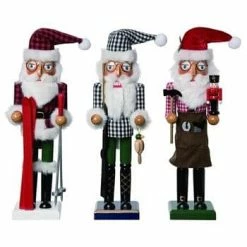 The Christmas Palace 15" SANTA HOBBIES NUTCRACKER ASSORTED SET OF 3 Nutcrackers