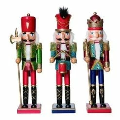 The Christmas Palace Nutcrackers 15" GLITZ AND GLAM NUTCRACKER ASSORTED SET OF 3