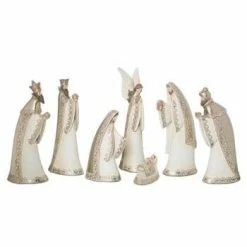The Christmas Palace 14" LACE ACCENT NATIVITY SET OF 7