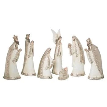 Cheap 𧨠The π Christmas Palace 14" LACE ACCENT NATIVITY SET OF 7 π 1 The Christmas Palace 14" LACE ACCENT NATIVITY SET OF 7