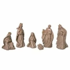 The Christmas Palace Nativity & Stables 8" GOLD SHIMMER NATIVITY SET OF 6