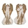The Christmas Palace 12" IVORY & GOLD CHRISTMAS ANGELS ASSORTED SET OF 2