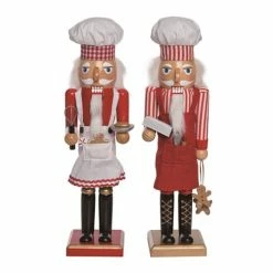 The Christmas Palace 15" SANTA BAKER NUTCRACKER ASSORTED SET OF 2 Nutcrackers