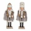 The Christmas Palace 15" GOLD & SILVER NUTCRACKERS WITH CAPE ASSORTED SET OF 2