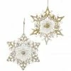 The Christmas Palace Christmas Ornaments 5" CLEAR GLITTERED SNOWFLAKE ORNAMENTS SET OF 12