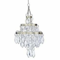 The Christmas Palace 3" CLEAR BEAD CHANDELIER ORNAMENT SET OF 8