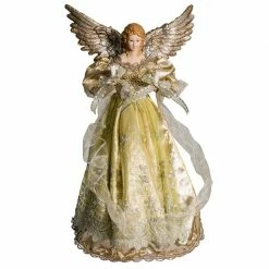 The Christmas Palace 16'' PLATINUM ANGEL TREE TOPPER WITH 10 LIGHTS Angels & Toppers