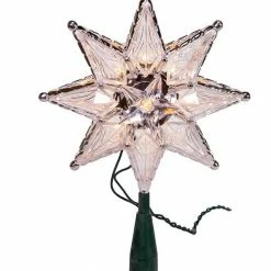 The Christmas Palace Angels & Toppers 8" CLEAR STAR TREE TOPPER WITH 10 LIGHTS