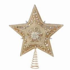 The Christmas Palace Angels & Toppers 13" GOLD JEWEL STAR TREE TOPPER