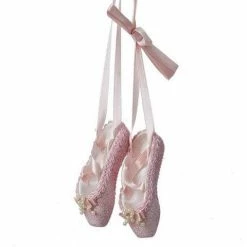 The Christmas Palace 8" PINK GLITTER BALLET SHOE ORNAMENT SET OF 2 Christmas Ornaments