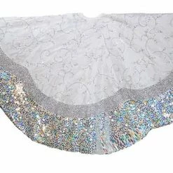Promo π The π Christmas Palace π Skirts & Stockings 60" SILVER SEQUIN EDGE TREE π Skirt β 5 The Christmas Palace Skirts & Stockings 60