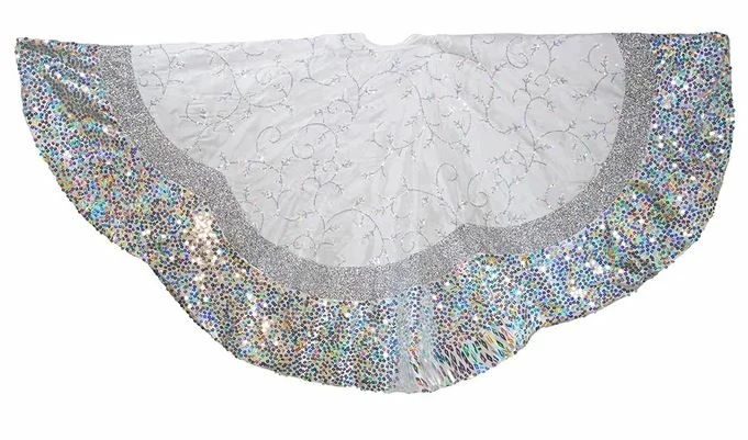 Promo π The π Christmas Palace π Skirts & Stockings 60" SILVER SEQUIN EDGE TREE π Skirt β 3 The Christmas Palace Skirts & Stockings 60" SILVER SEQUIN EDGE TREE SKIRT