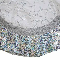 The Christmas Palace Skirts & Stockings 60" SILVER SEQUIN EDGE TREE SKIRT