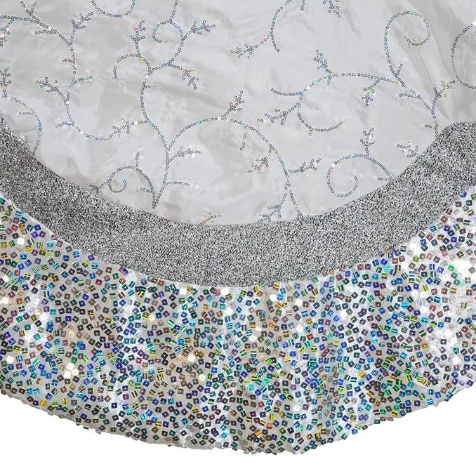 Promo π The π Christmas Palace π Skirts & Stockings 60" SILVER SEQUIN EDGE TREE π Skirt β 2 The Christmas Palace Skirts & Stockings 60" SILVER SEQUIN EDGE TREE SKIRT