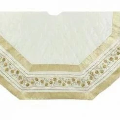 The Christmas Palace 54" IVORY & GOLD PINECONE ACCENTED TREESKIRT