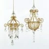 The Christmas Palace 6.5" GOLD CHANDELIER ASSORTED ORNAMENT SET OF 6
