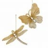 The Christmas Palace 4" GOLD BUTTERFLY & DRAGONFLY ORNAMENT SET OF 12 Christmas Ornaments