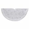 The Christmas Palace 50" WHITE TREE SKIRT WITH SEQUIN EMBROIDERED FLOWERS