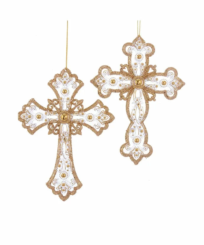 Cheapest π The π Christmas Palace π Christmas Ornaments 6" GOLD & SILVER CROSS ORNAMENT SET OF 12 π 1 The Christmas Palace Christmas Ornaments 6" GOLD & SILVER CROSS ORNAMENT SET OF 12