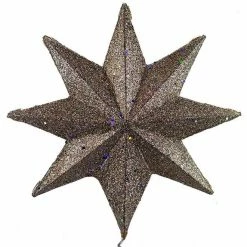 The Christmas Palace 16" RUBY RED & PLATINUM STAR TREE TOPPER Angels & Toppers