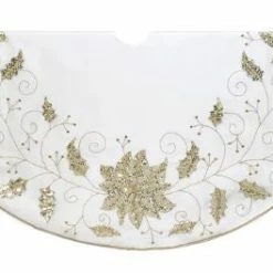 The Christmas Palace Skirts & Stockings 54" IVORY TREE SKIRT WITH EMROIDERED DESIGN
