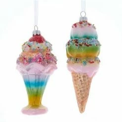 The Christmas Palace 6" PASTEL SPRINKLE ICE CREAMS SET OF 4 Christmas Ornaments