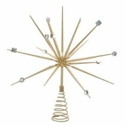 The Christmas Palace 15" GOLD JEWEL SPIKED TREE TOPPER