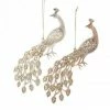 The Christmas Palace 2" GOLD PEACOCK ORNAMENT SET OF 12
