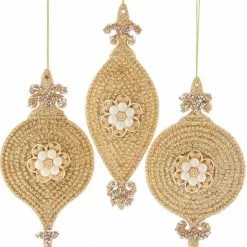 The Christmas Palace 6" GOLD ONION, FINIAL & BALL ORNAMENT SET OF 12