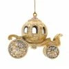 The Christmas Palace 5" GOLD METALLIC CARRIAGE ORNAMENT SET OF 6