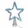 The Christmas Palace Angels & Toppers 12" RGB LED SILVER TINSEL STAR TREE TOPPER