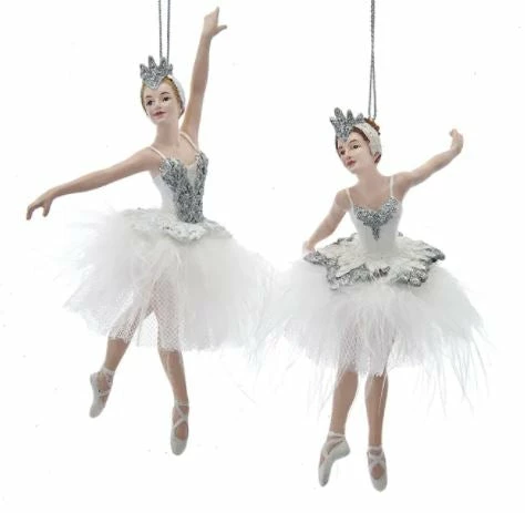 Hot Sale π The π Christmas Palace 5" SILVER & WHITE BALLERINA ORNAMENT SET OF 2 π Christmas Ornaments π₯° 1 The Christmas Palace 5" SILVER & WHITE BALLERINA ORNAMENT SET OF 2 Christmas Ornaments