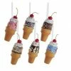 The Christmas Palace Christmas Ornaments 6" ICE CREAM CONE ORNAMENT ASSORTED SET OF 6