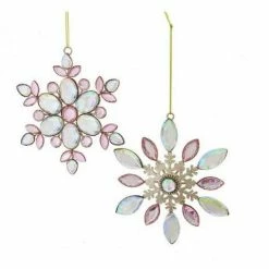 The Christmas Palace 4" ROSE GOLD SNOWFLAKE ORNAMENT ASSORTED SET OF 6